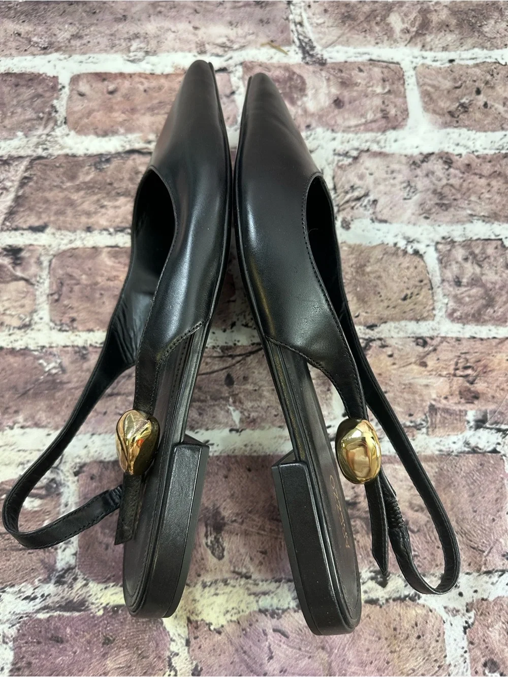 Arezzo Farrah Slingback Pointed Toe Flat NWOT Quiet Luxury Old Money Elegant